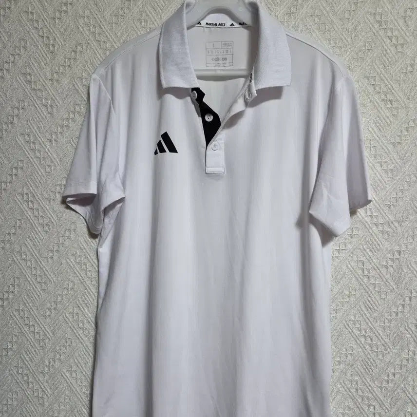 [BUNJANG] Adidas White Collar Shirt L Size / 아디다스 카라셔츠