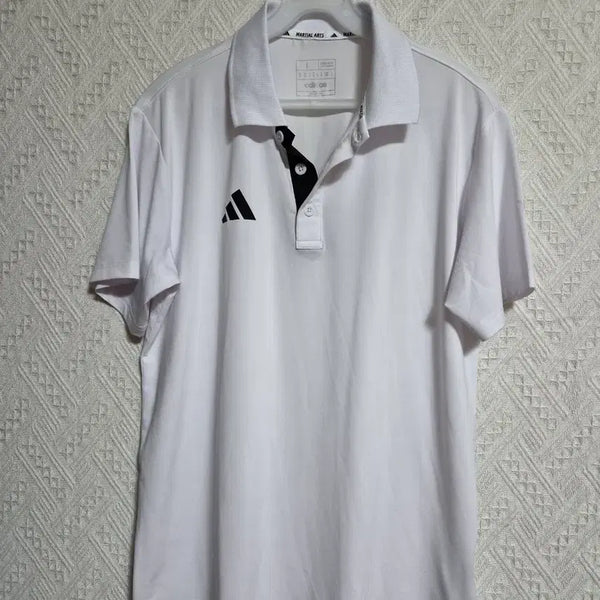 [BUNJANG] Adidas White Collar Shirt L Size / 아디다스 카라셔츠