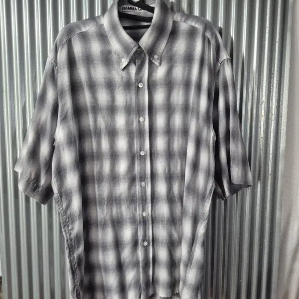 [BUNJANG] L Gamma Gallery Men's Check Short-Sleeve Shirt / L 감마갤러리 남성 체크 반팔 셔츠