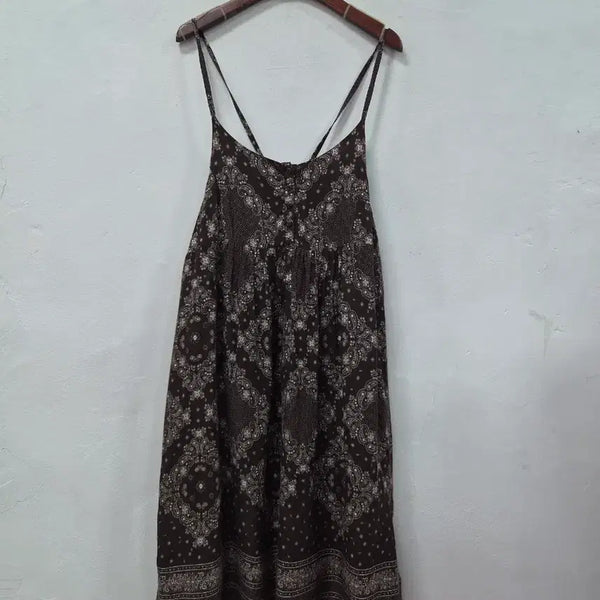 [BUNJANG] LESIM Brown Pattern Sleeveless Dress / LESIM  브라운 패턴 나시 원피스
