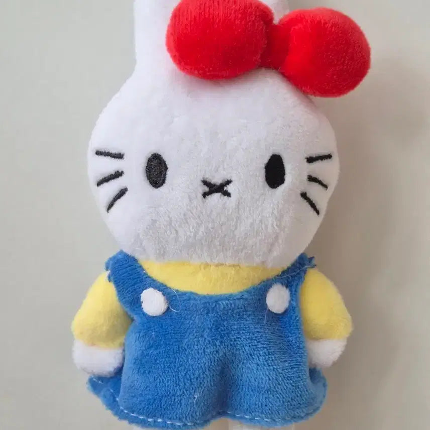 [BUNJANG] Miffy Plush Doll Keychain Blue / 미피 인형 원피스 파랑색 인형 키링