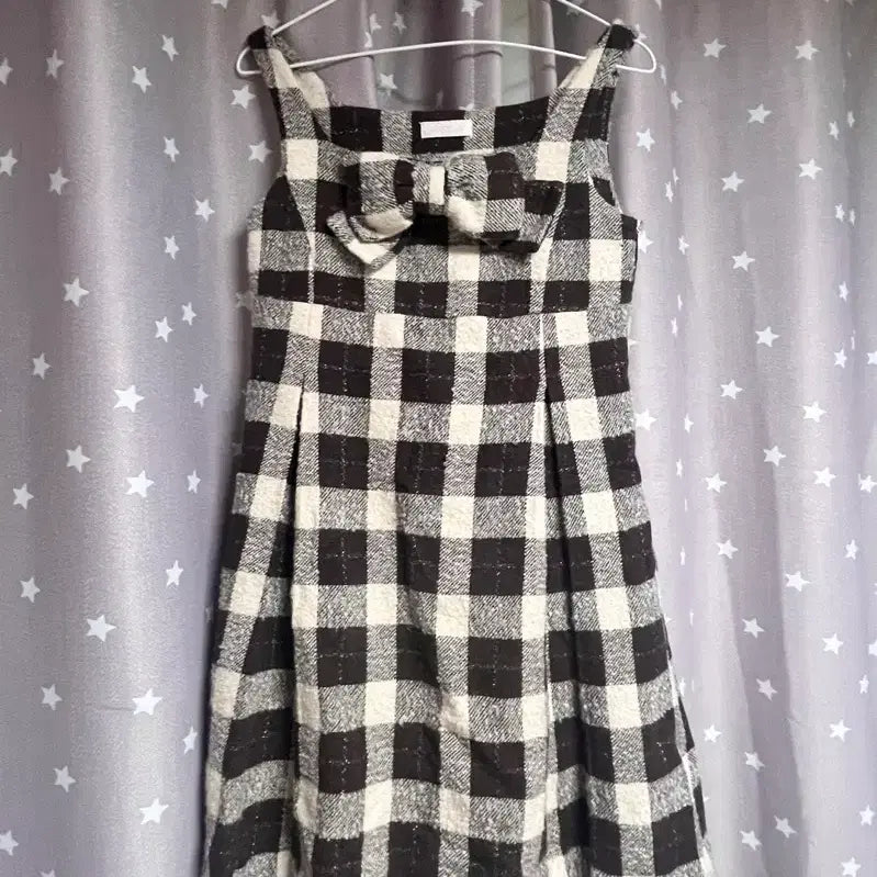 [BUNJANG] LIZLISA Check Pattern Ribbon Mini Dress / 고전 리즈리사 체크 패턴 리본 미니 원피스