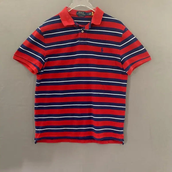 [BUNJANG] Polo Ralph Lauren QR Custom Slim Fit Stripe Short Sleeve Polo Shirt / M 폴로랄프로렌 신형 QR 커스텀 슬림핏 스트라이프 PK 반팔 카라티