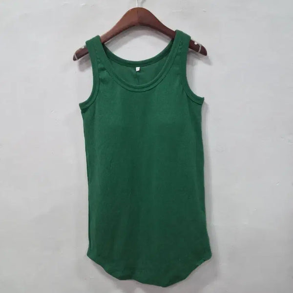 [BUNJANG] Green Sleeveless Bra-Cup Tank Top / 새상품) 그린 민소매 나시 브라캡