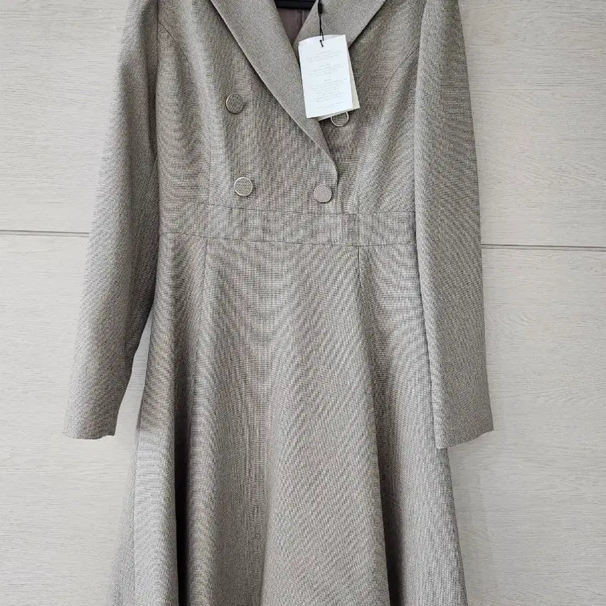 [BUNJANG] Kenneth Lady Double Button Dress Beige 55 / 케네스레이디 원피스 베이지 더블 버튼 55