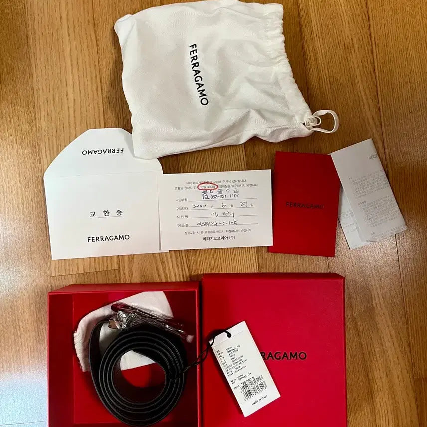 [BUNJANG] Salvatore Ferragamo Black Leather Belt Full Box Set / 페라가모 벨트 검정색 + 풀박스