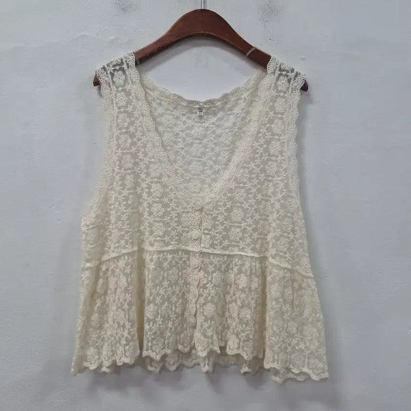 [BUNJANG] Ivory Lace Vest / 레이스 조끼