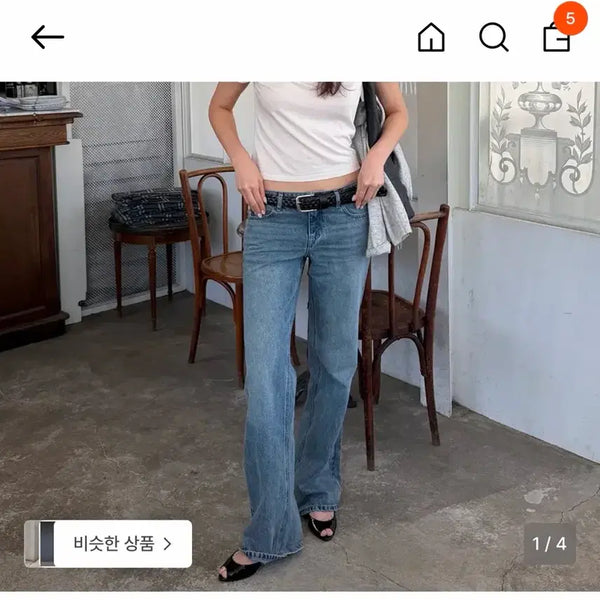 [BUNJANG] Glowny Rodeo Jeans Washed Blue XS / 글로니 로데오진 워시드블루 xs