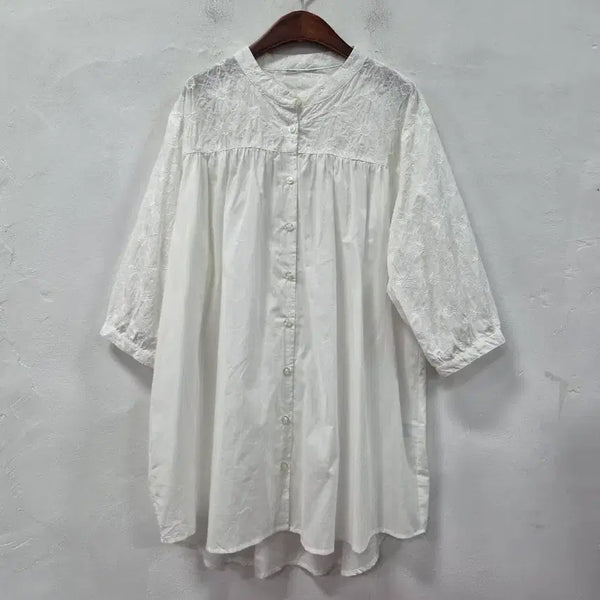 [BUNJANG] White Embroidered Blouse / 블라우스 화이트 자수