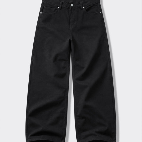 [BUNJANG] Original Day All Day Canvas Cotton Wide Pants Black / [오리지널데이]올데이 캔버스 코튼 와이드 팬츠_Black