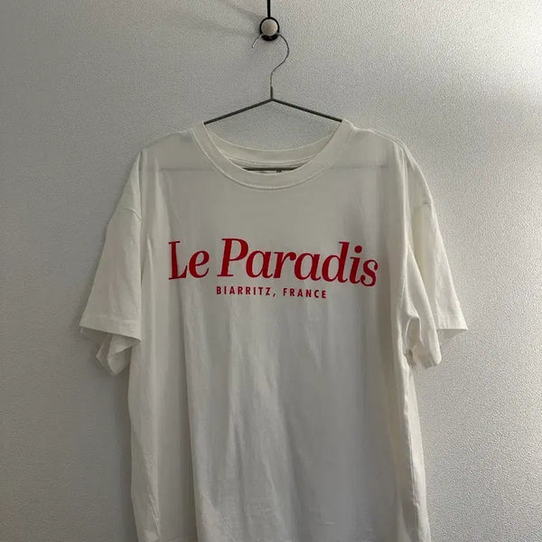 [BUNJANG] H&M Le Paradis Print Short Sleeve T-Shirt (Size L) / H&M | 에이치앤엠 Le Paradis 프린트 반팔 티셔츠 L