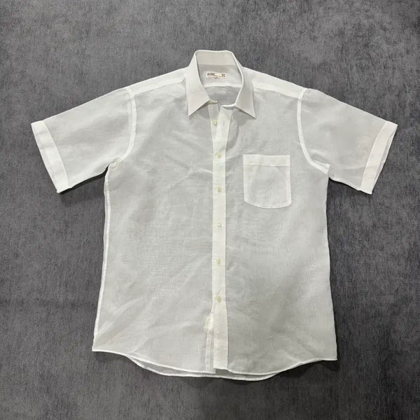 [BUNJANG] Daks White Short Sleeve Shirt / 40 닥스 화이트 반팔 셔츠