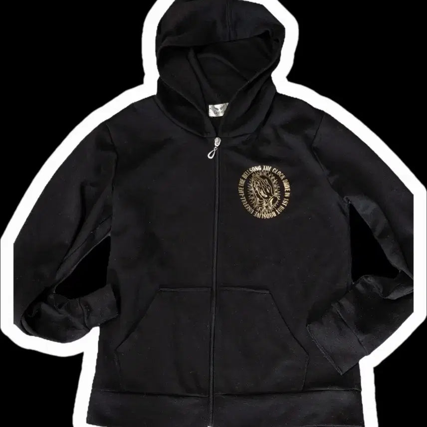 [BUNJANG] Japanese Vintage Black Hooded Zip-Up Jacket M / 일본 빈티지 블랙 후드 집업