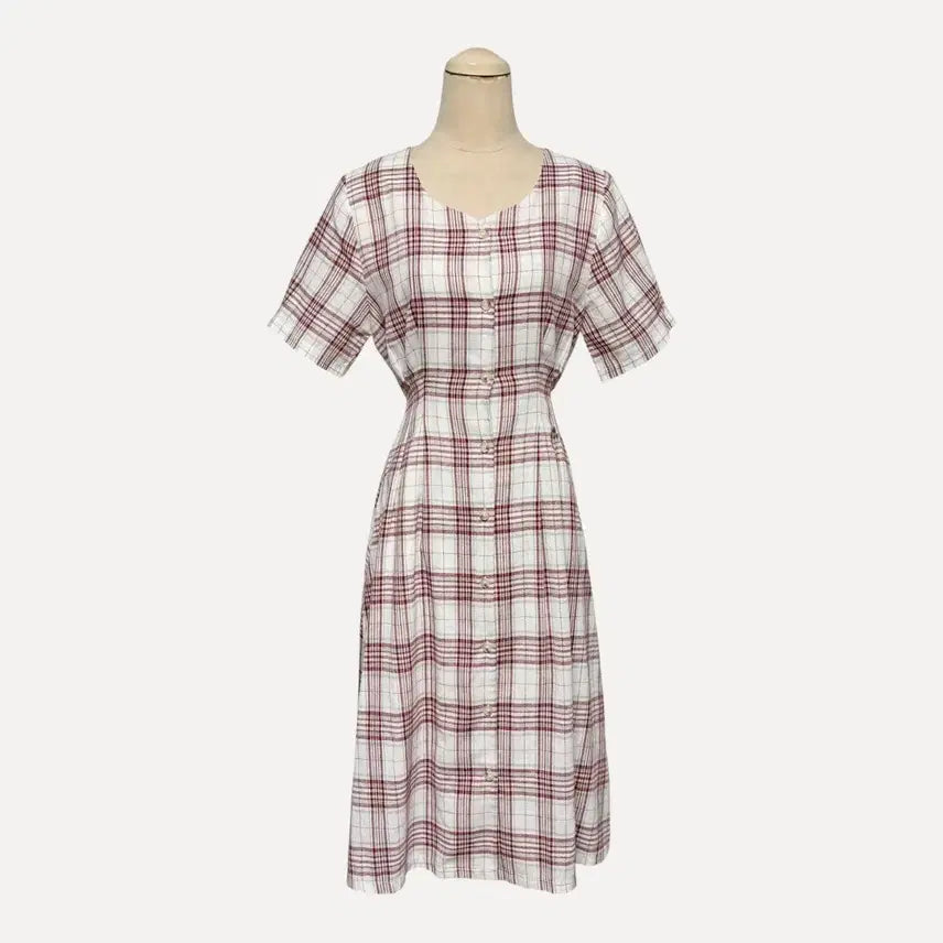 [BUNJANG] CLOVIS Check Pattern Short Sleeve Dress / 1797 CLOVIS 체크 패턴 반팔원피스