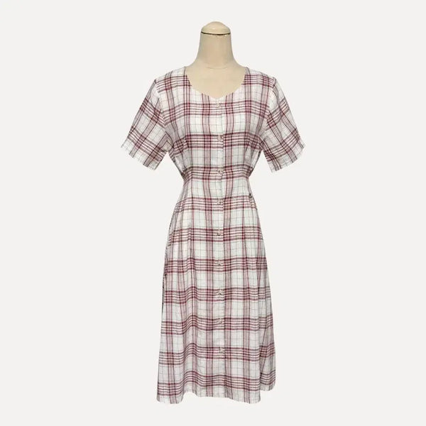 [BUNJANG] CLOVIS Check Pattern Short Sleeve Dress / 1797 CLOVIS 체크 패턴 반팔원피스