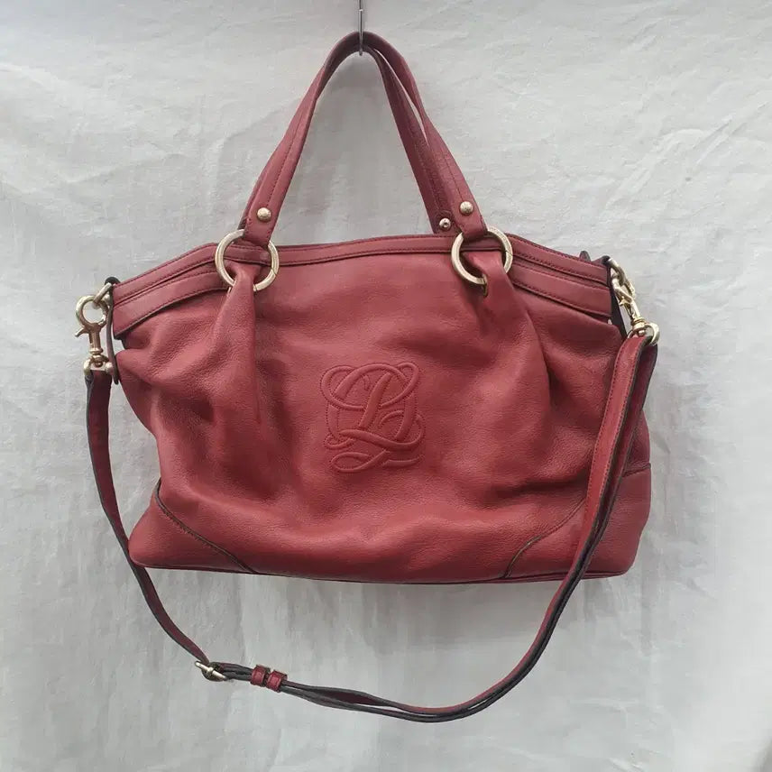 [BUNJANG] Louis Quatorze Red Leather Tote Bag / 루이까또즈 레드 가죽 토트백