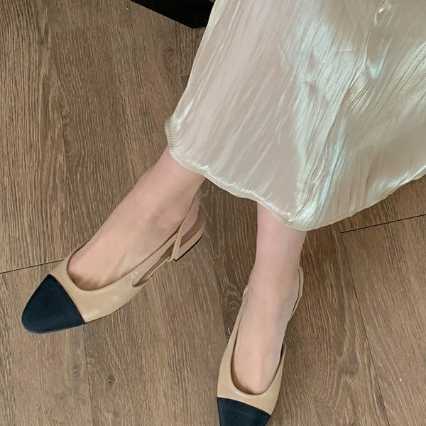 [BUNJANG] Color Block Slingback Shoes (240 Size) / 새상품 배색 슬링백 240사이즈 판매