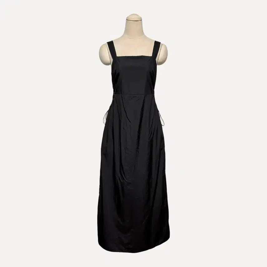 [BUNJANG] Black Linen Blend Sleeveless Maxi Dress / 1799 블랙 바스락 트임 나시원피스