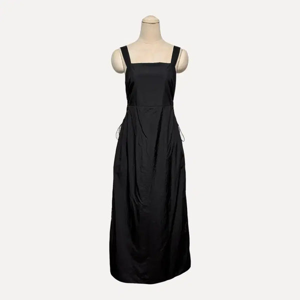 [BUNJANG] Black Linen Blend Sleeveless Maxi Dress / 1799 블랙 바스락 트임 나시원피스