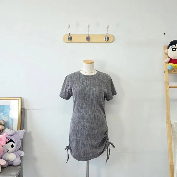 [BUNJANG] VIVACIUUS Charcoal Shirring Dress / 빈티지 만원샵 VIVACIUUS 챠콜 셔링 원피스
