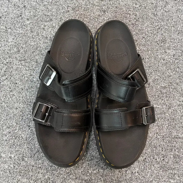 [BUNJANG] Dr. Martens Myles Black Leather Sandals UK8 (270) / 닥터마틴 마일즈 블랙 샌들