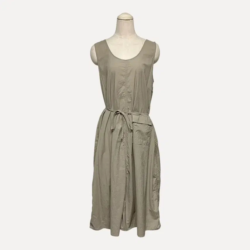 [BUNJANG] Khaki Brown Loose Fit Sleeveless Dress / 1800 카키브라운 루즈핏 나시원피스
