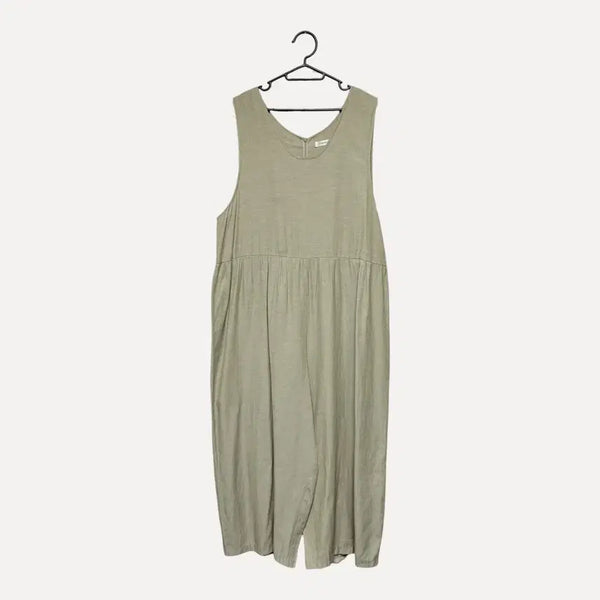 [BUNJANG] Linen Sleeveless Jumpsuit Khaki / 1801 린넨 카키 나시 점프수트