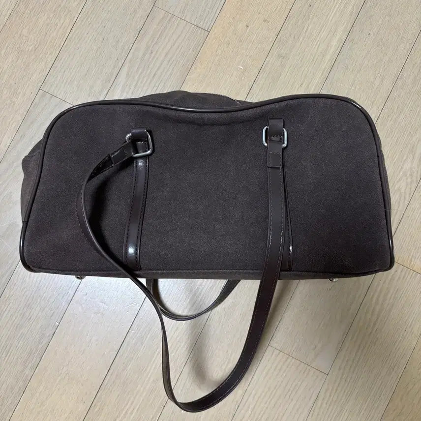 [BUNJANG] Suede Boston Square Shoulder Bag / 스웨이드 보스턴 스퀘어 숄더백