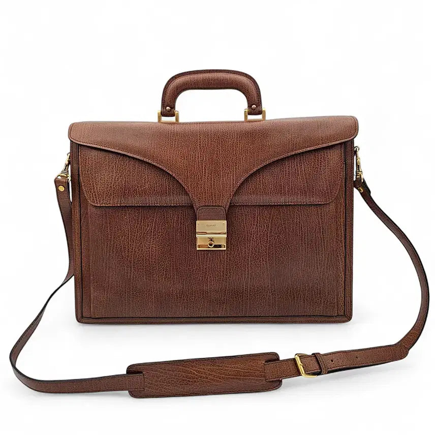 [BUNJANG] Bally Men's Brown Leather Briefcase Tote Bag / BALLY 발리 정품 남성가방 브라운 천연가죽 서류가방 브리프 케이스 오피스백 토트백 숄더백 청라중고명품 25010