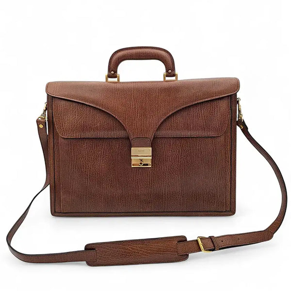 [BUNJANG] Bally Men's Brown Leather Briefcase Tote Bag / BALLY 발리 정품 남성가방 브라운 천연가죽 서류가방 브리프 케이스 오피스백 토트백 숄더백 청라중고명품 25010