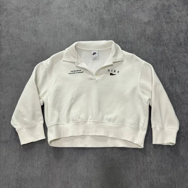 [BUNJANG] Nike Long-Sleeve Collar Sweatshirt Crop Top XS / Xs 나이키 긴팔 카라 맨투맨 크롭 여성