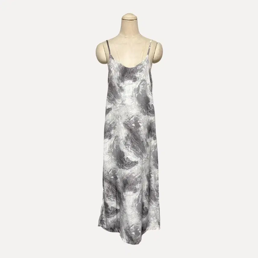 [BUNJANG] Grey Tie-Dye Pattern Camisole Strap Dress / 1803 그레이 나염 패턴 나시 끈원피스