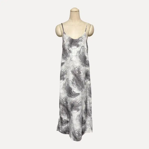 [BUNJANG] Grey Tie-Dye Pattern Camisole Strap Dress / 1803 그레이 나염 패턴 나시 끈원피스