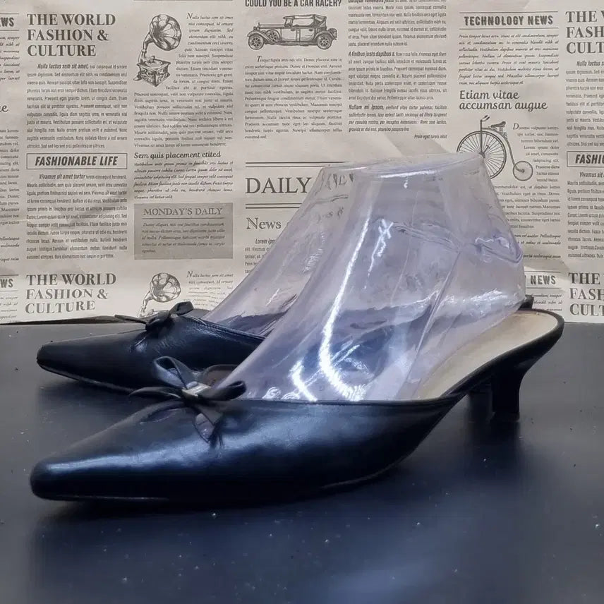 [BUNJANG] Salvatore Ferragamo Women's Pointed Toe Mule Heels (Size 245, 5cm Heel) / 정품 페라가모 여성 포인트토 뮬 245 굽5