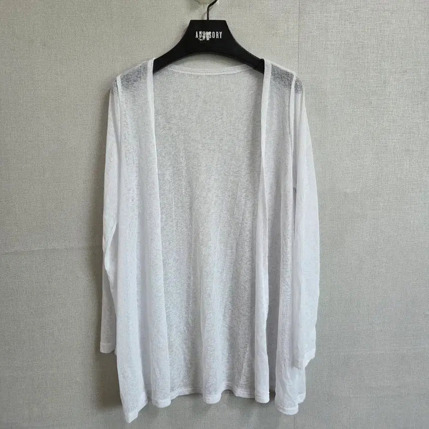 [BUNJANG] Women's White See-Through Long Cardigan / 여성 화이트 시스루 롱 가디건 F JJ3119