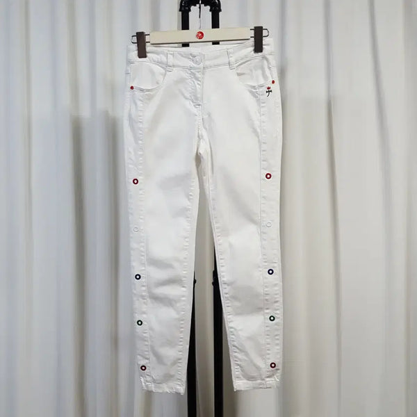 [BUNJANG] Castelbajac Women's Spandex Golf Pants White 27 Inch / 까스텔바작 여성 스판 골프바지 화이트 27 오일장