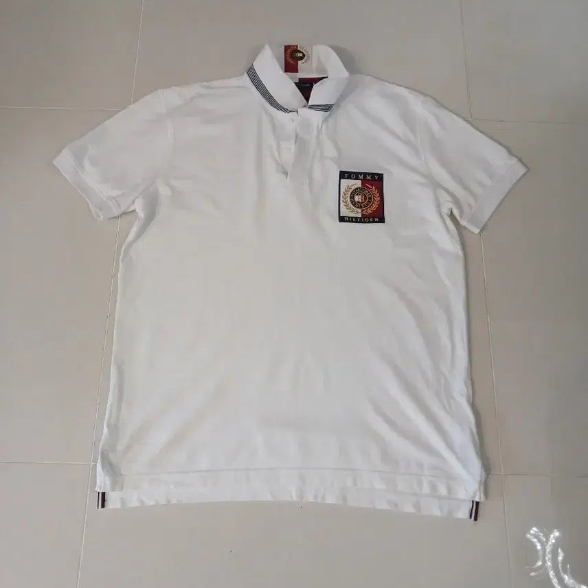 [BUNJANG] Tommy Hilfiger Men's White Organic Cotton Polo Shirt / 타미힐피거 반팔 카라티 화이트 남성