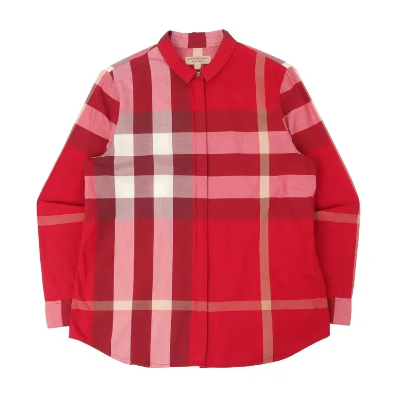 [BUNJANG] Burberry London New Classic Red Check Cotton Shirt / 버버리 런던 신형 클래식 레드 체크 코튼 셔츠