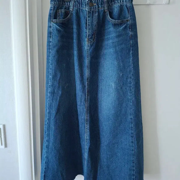 [BUNJANG] Denim Banding Long Skirt M~L / 데님 밴딩롱 스커트  M~L