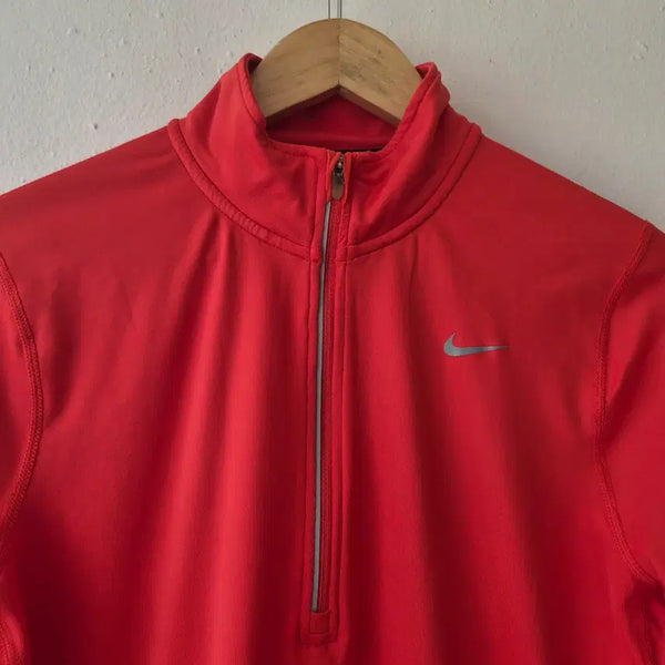 [BUNJANG] Nike Women's Dri-FIT Half-Zip Running Top - Red / 나이키 여성 드라이핏 하프넥하프집업 러닝티셔츠 90사이즈