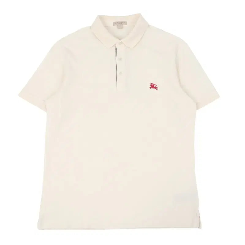 [BUNJANG] Burberry Brit Horseferry Logo Pique T-Shirt Ivory M / 버버리 브릿 아이보리 기마 로고 피케 티셔츠