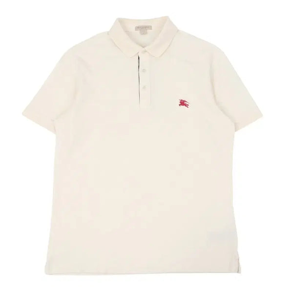 [BUNJANG] Burberry Brit Horseferry Logo Pique T-Shirt Ivory M / 버버리 브릿 아이보리 기마 로고 피케 티셔츠
