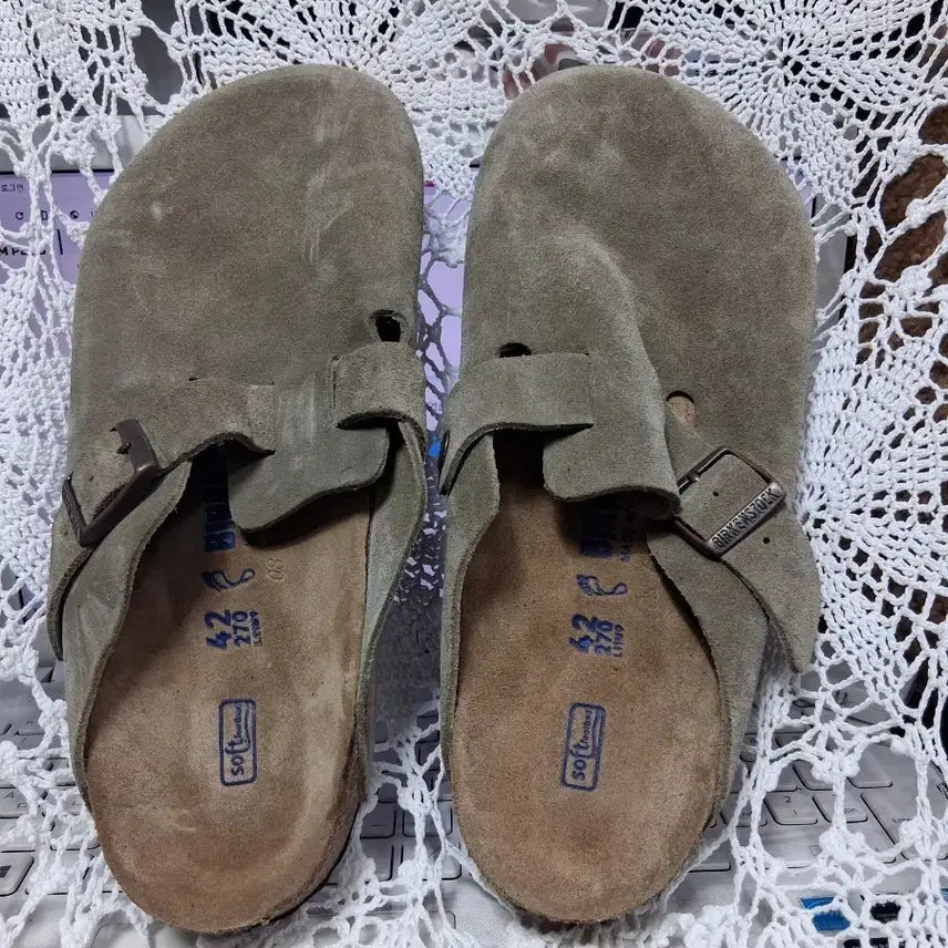 [BUNJANG] Birkenstock Boston Taupe Suede Soft Footbed Narrow 270 / 버켄스탁 보스턴 타우페 스웨이드 소프트풋베드 270 (내로우)