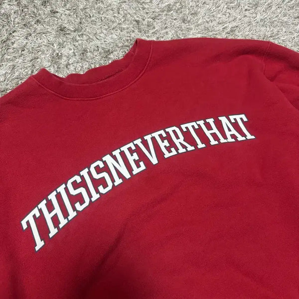[BUNJANG] thisisneverthat Painting Logo Sweatshirt Burgundy / [M] 디스이즈네버댓 디네댓 페인팅 로고 버건디 맨투맨
