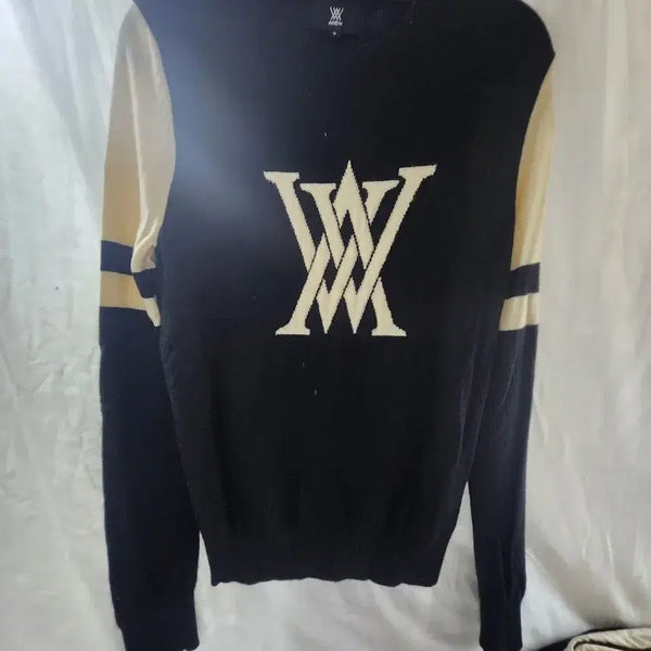 [BUNJANG] ANEW GOLF Crewneck Sweater Black/Ivory Size M / ANEW GOLF 크루넥 스웨터  M