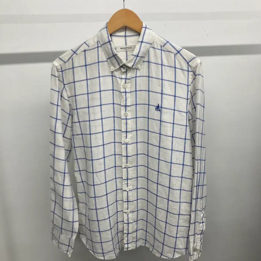 [BUNJANG] Beanpole Linen 100% Check Shirt Size 100 / 빈폴 린넨 100% 체크 셔츠 100