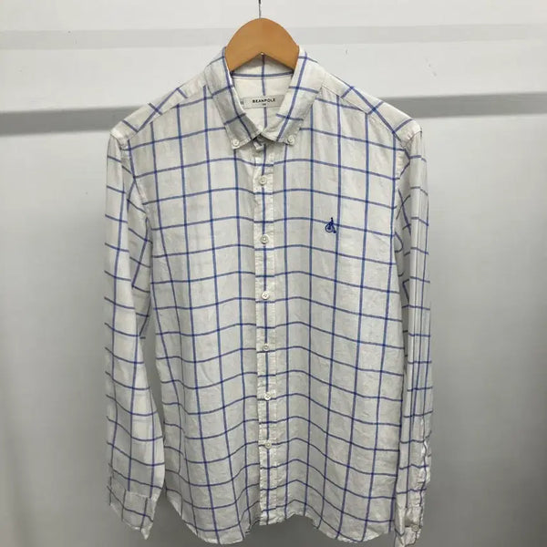 [BUNJANG] Beanpole Linen 100% Check Shirt Size 100 / 빈폴 린넨 100% 체크 셔츠 100