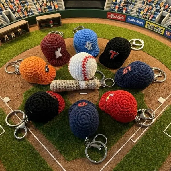 [BUNJANG] Handmade Crochet Baseball Hat Keychain / 핸드메이드 야구 키링 뜨개