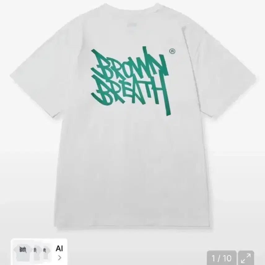 [BUNJANG] Brownbreath Tag Short Sleeve T-Shirt Off-White / 브라운브레스 태그 반팔 티셔츠 오프화이트