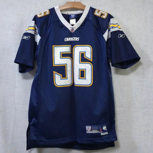 [BUNJANG] Reebok NFL San Diego Chargers Shawne Merriman #56 Football Jersey / 리복 정품 NFL 샌디에이고 풋볼 져지 유니폼 힙합 반팔 티셔츠 90 95